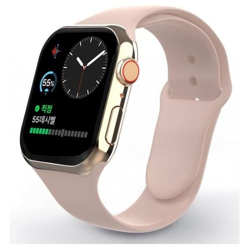 Swissten Cinturino in Silicone Compatibile con Apple Watch da 42 e 44mm Rosa Sabbia