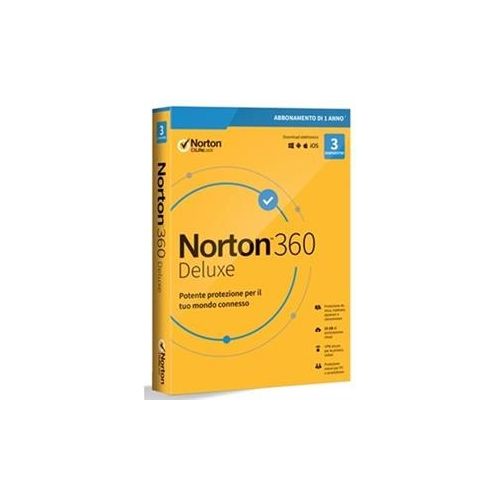 Symantec Norton 360 Deluxe 2020 Attach 3 Dispositivi 25Gb Backup