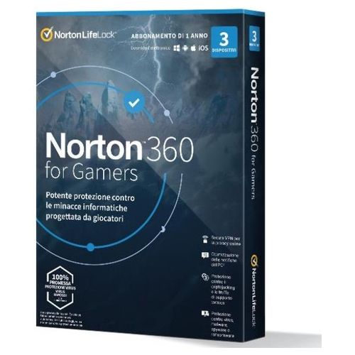 Symantec Norton 360 per Gamers 50Gb It 1 User 3 Device 1 Year Attach