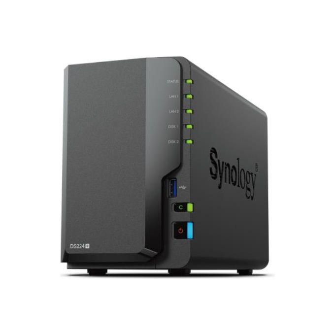 Synology Diskstation DS224 Server Nas e di Archiviazione Desktop Collegamento Ethernet Lan Nero J4125