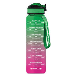 Bottiglia Motivazionale 1L Pink Green