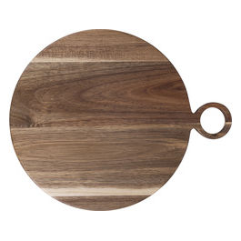 Tagliere rotondo con manico occhiello in legno di acacia, Woody