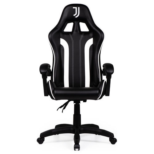 Qubick SGPN0003 Juventus Fino Alla Fine Sedia Gaming Ecopelle Imbottita 150 Kg Reclinabile colore Nero Bianco
