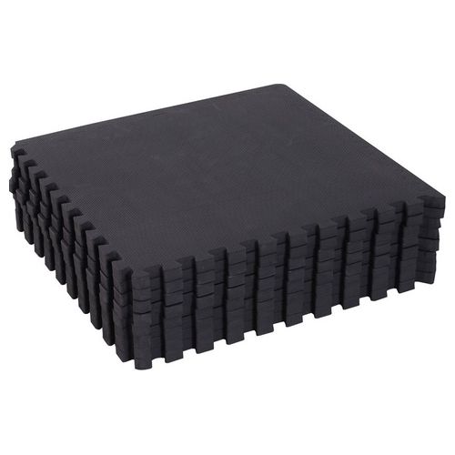 Tappetino antiscivolo da palestra con 8 pezzi nero 63.5x63.5x2cm