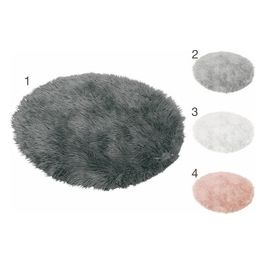 Tappeto arredo tondo 80 cm effetto pelliccia, Glam