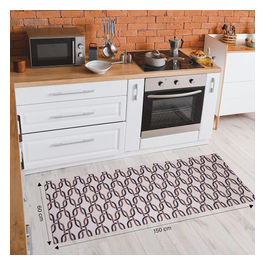 Tappeto cucina in vinile 60x150 cm, fondo antiscivolo, Maukie