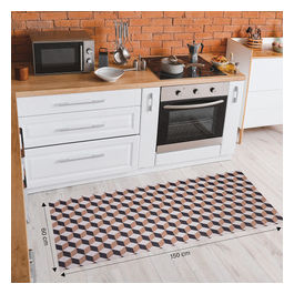 Tappeto cucina in vinile 60x150 cm, fondo antiscivolo, Maukie