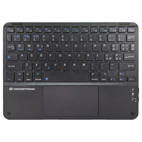 Tastiera Bluetooth QWERTY Italiana TOBIN01BIT con Touchpad Nero Universale