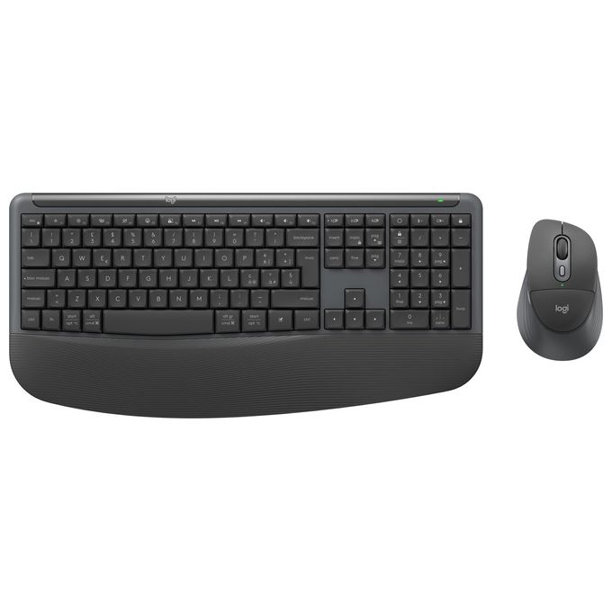 Logitech 920-014034 Signature Comfort Plus Combo MK880 Tastiera e Mouse Wireless con Poggiapolsi Integrato e Cuscinetto per Palmo Grafite