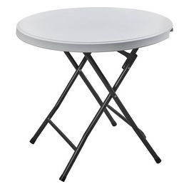Gdlc tavolo campeggio pieghevole rotondo 115 cm acciaio e polipropilene altezza 74 cm