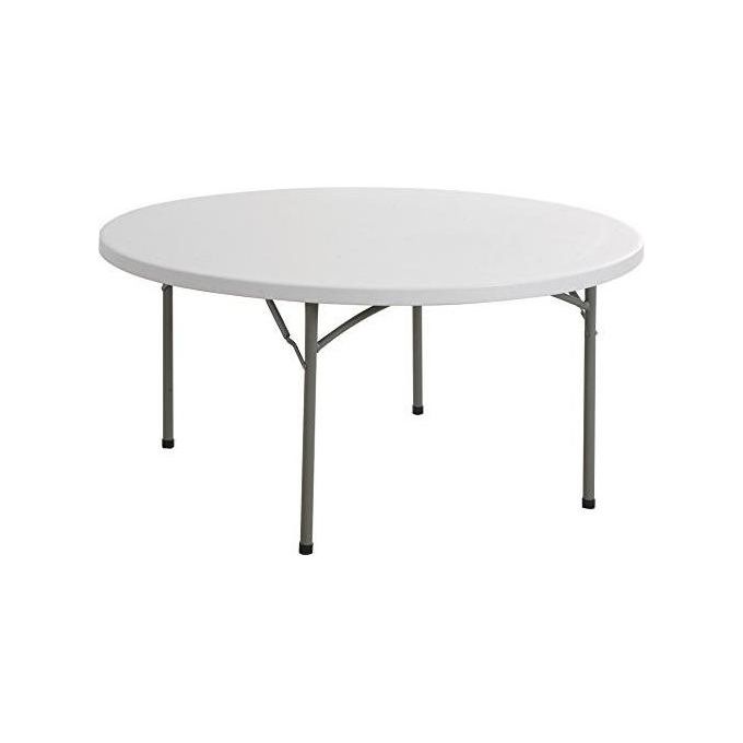 Tavolo Circolare In Polietilene Ed Acciaio Diametro Cm 115 Bianco