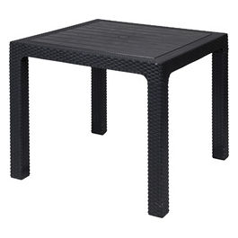 Tavolo quadrato 80x80 cm da esterno in pp effetto rattan, gambe rimovibili, Este'