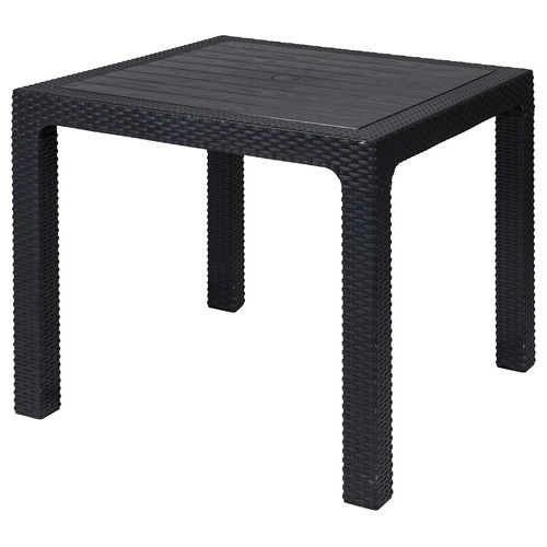 Tavolo quadrato 80x80 cm da esterno in pp effetto rattan, gambe rimovibili, Este'