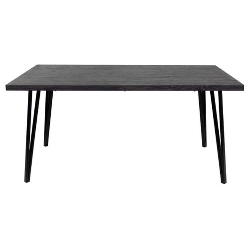 Tavolo rettangolare Leese 160x90x75cm in metallo e mdf marrone scuro e nero