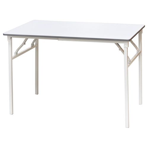 Tavolo rettangolare pieghevole Lagos 110x70x74 in metallo e mdf grigio e bianco