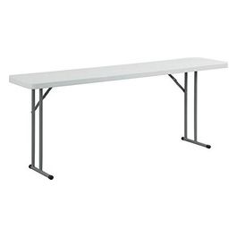 Tavolo Rettangolare In Polietilene Ed Acciaio Cm 180 X 45 Bianco