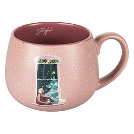 Tazza colazione in new bone China 400 ml, XMas Pink