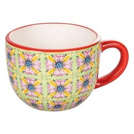 Tazza Jumbo 392 ml in ceramica, decoro mediterraneo, Infinito