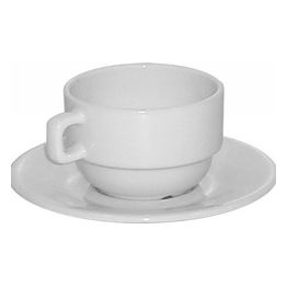 Tazza Latte Con Piattino Bianco Roma