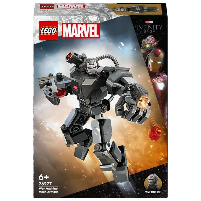 LEGO Marvel 76277 Mech di War Machine, Giocattolo Action Figure per Bambini 6+ Anni, Supereroe con 3 Shooter, Personaggio MCU