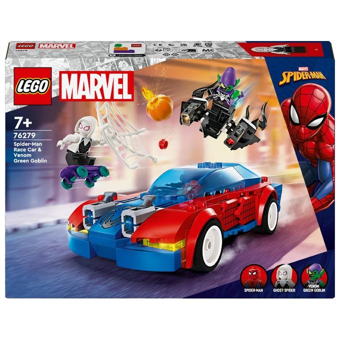 Image of LEGO Marvel 76279 Auto da Corsa di Spider-Man e Venom Goblin, Gioco per Bambini di 7+ Anni, Veicoli Giocattolo dei Supereroi