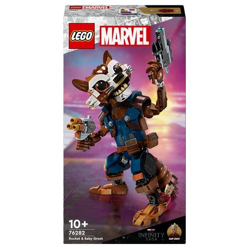LEGO Marvel 76282 Rocket e Baby Groot, Giochi per Bambini di 10+ Anni con Action Figure Snodabile e Minifigure del Supereroe