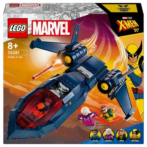 LEGO Marvel 76281 X-Jet di X-Men, Aereo Giocattolo per Bambini di 8+ Anni, Modellino da Costruire con Minifigure di Supereroi