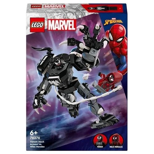 LEGO Marvel 76276 Mech di Venom vs. Miles Morales, Giocattolo Action Figure per Bambini 6+ Anni con Minifigure di Spider-Man