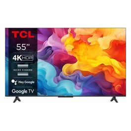 Tcl 55P655 Smart TV 55 Pollici 4K Ultra HD Display LCD Sistema Google TV DVBT2/C/S2 Classe E Dolby Audio colore Nero