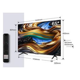 TCL 65P79B Smart TV 65 Pollici 4K Ultra HD Display LED Sistema Google TV DVBT2/C/S2 Classe F Dolby Atmos colore Titanio