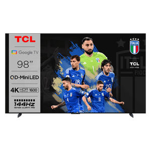 TCL Qled Mini LED 4k 98c805 98 pollici Smart TV Android QLED 144Hz Full Array Local Dimming HDR 10+ HLG Dolby Vision IQ Game Accelerator 240Hz FHD audio Onkyo Dolby Atmos 2.1