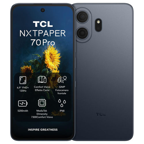 Smartphone Android Nxtpaper 70 Pro 5G Display 6,9" Fotocamera 50MP Ois 512GB Blu Stellare