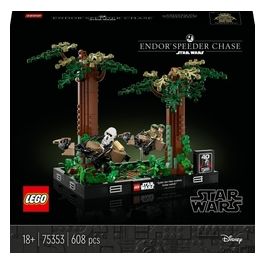 LEGO Star Wars 75353 Diorama Inseguimento con lo Speeder su Endor con Luke Skywalker e Principessa Leia, Il Ritorno dello Jedi