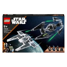 Star Wars 75348 Fang Fighter Mandaloriano vs TIE Interceptor, Modellini da Costruire con 3 Minifigure, Droide e Darksaber