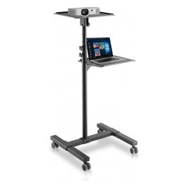 362145 Carrello per Proiettore Notebook Regolabile con Mensola Nero