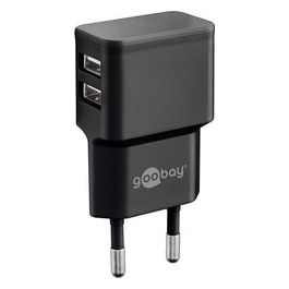 Techly Caricatore a 2 Porte Usb Extra Compatto 2 4A Nero