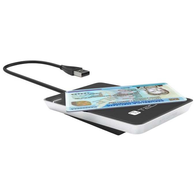 Techly I CARD CAM CIE Lettore RFID USB Nero Argento