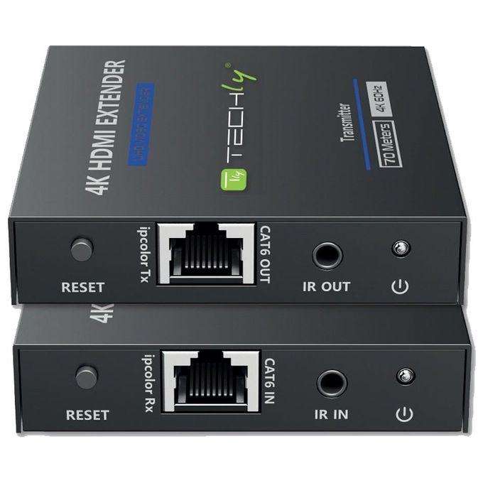 Techly IDATA EXT-565 Moltiplicatore AV Trasmettitore e Ricevitore AV Nero