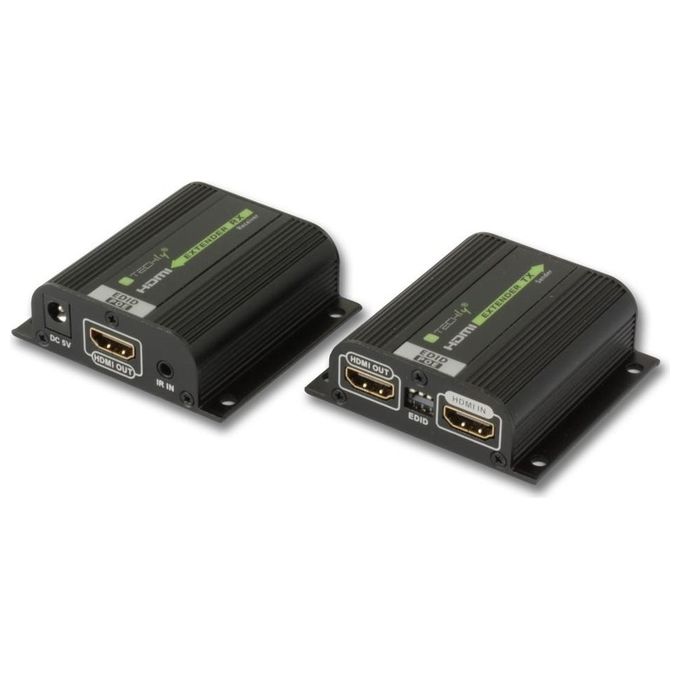 Techly IDATA EXT-E70POED Moltiplicatore Av Trasmettitore e Ricevitore Av Nero