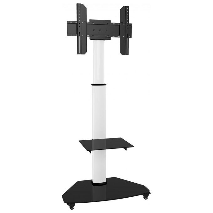 Techly Supporto a Pavimento con Mensola Trolley Tv Lcd-Led-Plasma 37-70'' Bianco
