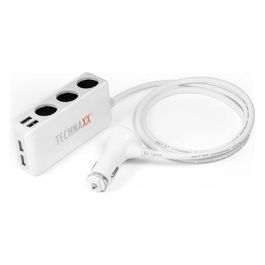 Technaxx caricatore per auto TE11 con 4 porte USB e 3 entrate accendisigari per ricaricare qualsiasi dispositivo elettronico alimentato tramite USB o tramite prese accendisigari