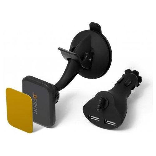 Technaxx TE-09 Kit Supporto Magnetico da Auto per Smartphone Nero