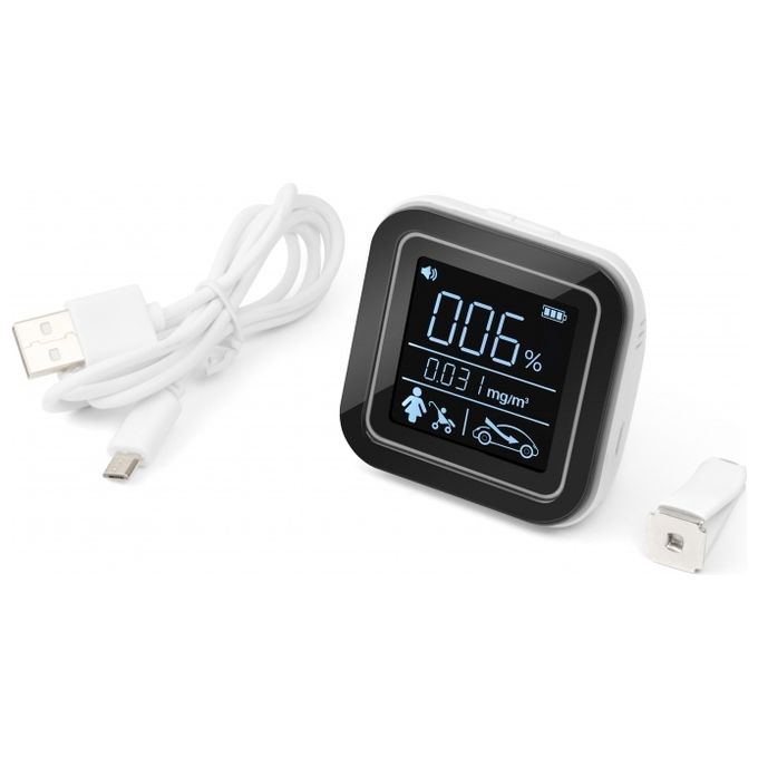 Lifenaxx Smart Indoor Monitoraggio della qualitá dell∩aria CO-Meter rileva sostanze chimiche VOC Rilevatore di inquinamento da fumo polvere personale Test in tempo reale LX-010