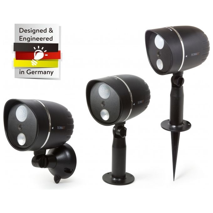 Technaxx Videocamera per Esterni Luce LED Faretto Resistente all'Acqua Videocamera Esterna Sensore PIR Sicurezza Orizzontale TX-106