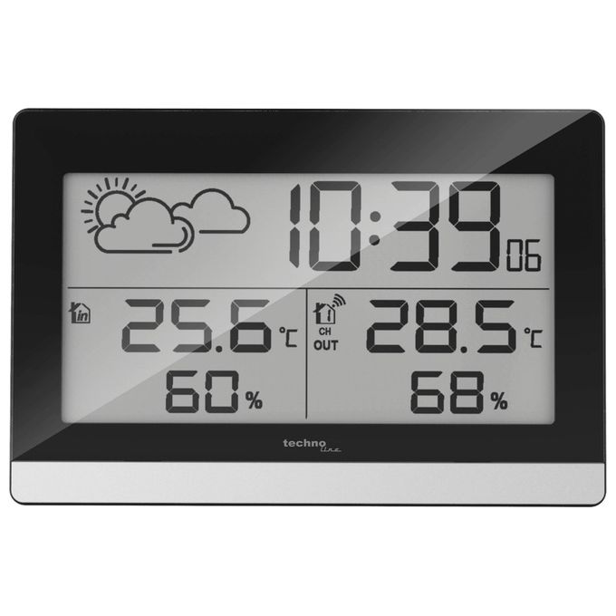 Technoline WS 9255 Stazione Meteo con Display LCD Funzione Orologio Termometro e Igrometro Integrati