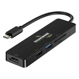 Tecnoware FHUB17693 Hub Usb Type-C Hub 5 in 1 Adapter