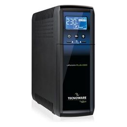 Tecnoware UPS Exa Plus 1000 VA con AVR Display LCD e 2 Porte USB Nero