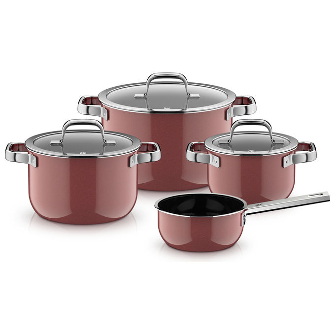 WMF 05.1895.5290 Fusiontec Mineral Pro Tegame con Coperchio in Vetro Rivestimento Antiaderente No Parti Lavabili in Lavastoviglie Sì colore Rosa