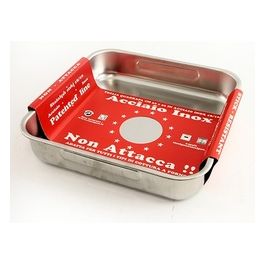 Teglia quadrata media antiaderente in acciaio inox 32x32