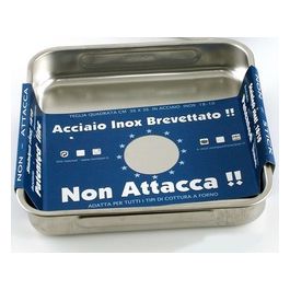 Teglia quadrata media antiaderente in acciaio inox 36x36